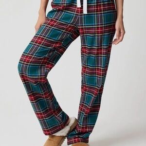 J. Crew Women's Flannel Pajama Pants Green Tartan MSRP $69 NWT Size XL